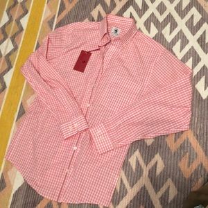 NWT Pink Gingham southern proper button down